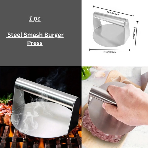 Stainless steel burger press - burger,