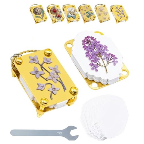 Mini flower press keychain - press,