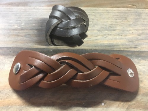 Leather scout woggle double - woggle,