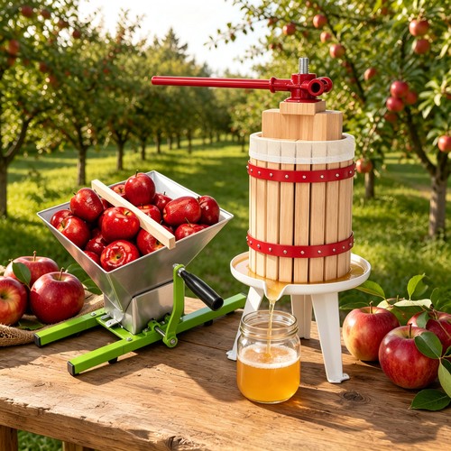 Fruit press with straining bag - press,