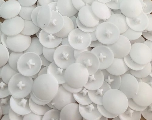 Plastic white press fit pozi - white, press-fit